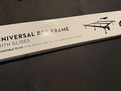Universal Adjustable Bed Frame with Glides (Twin to Cal King)