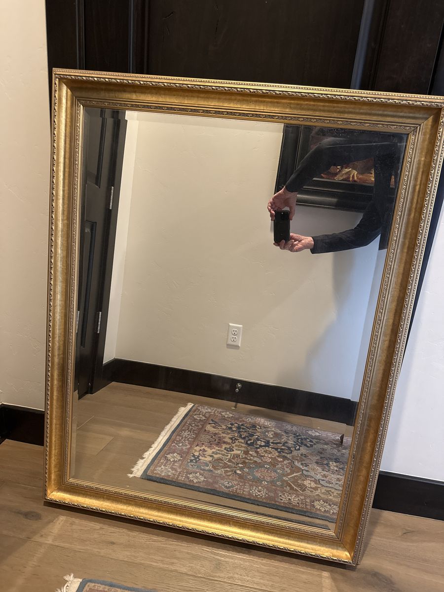 Vintage Gold Framed Rectangular Mirror