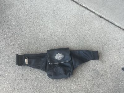 Vintage Harley-Davidson Black Leather Fanny Pack Waist Bag