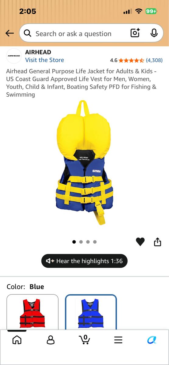 Airhead Brand Infant Floating Life Vest Jacket 