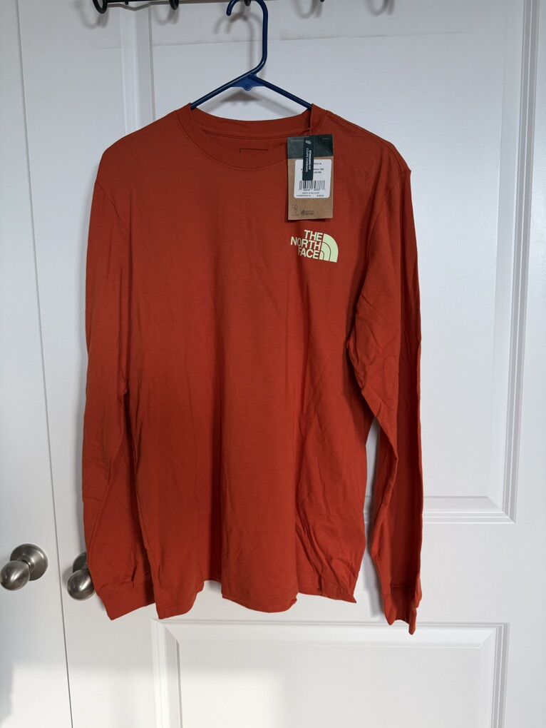 New The North Face Men’s Long Sleeve Cotton Crew M