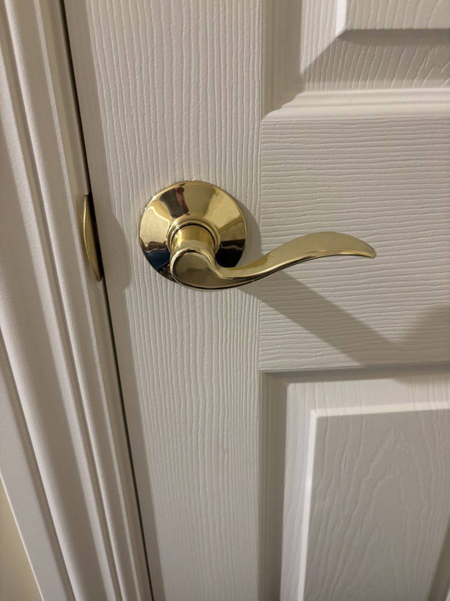 Schlage Lever Door Knobs, Hall and Closet style, Bright Brass
