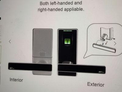 ZKTeco ML10 ID Smart Biometric Fingerprint Door Lock with Reversible Handle