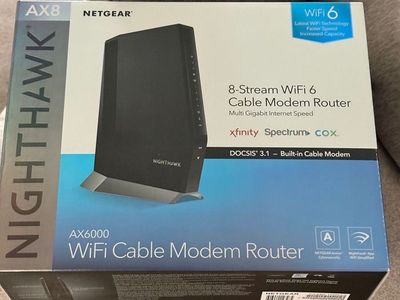 NETGEAR NIGHTHAWK AX6000 WiFi Cable Modem Router and Extender