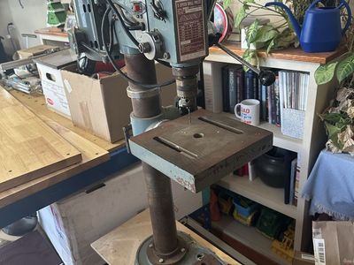 Vintage five speed drill press and stand