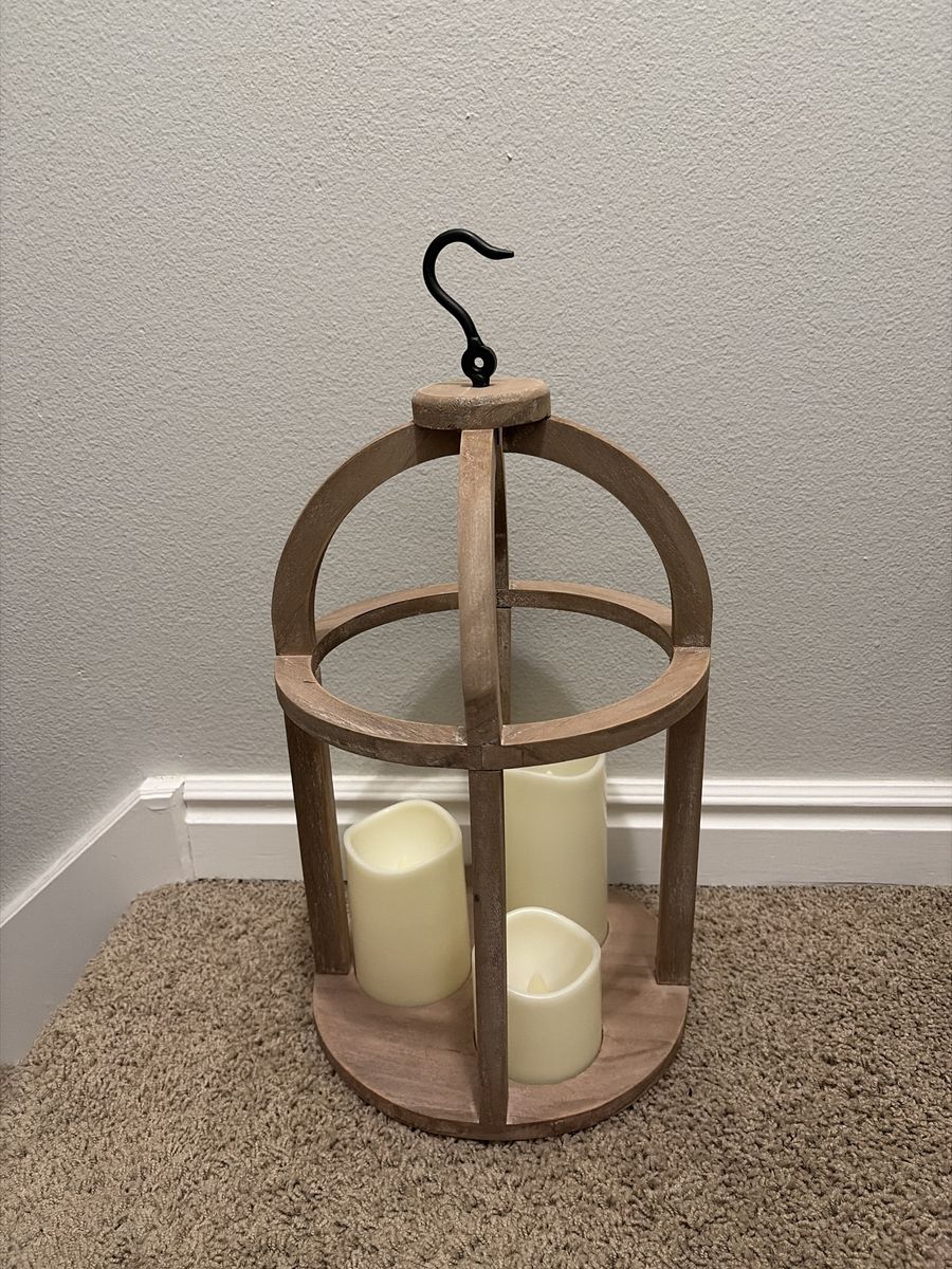Brand New Hobby Lobby Farmhouse Wood Lantern
