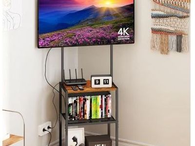 Corner TV Stand w/ Mount 14–42” 3 Tier Storage Shelf