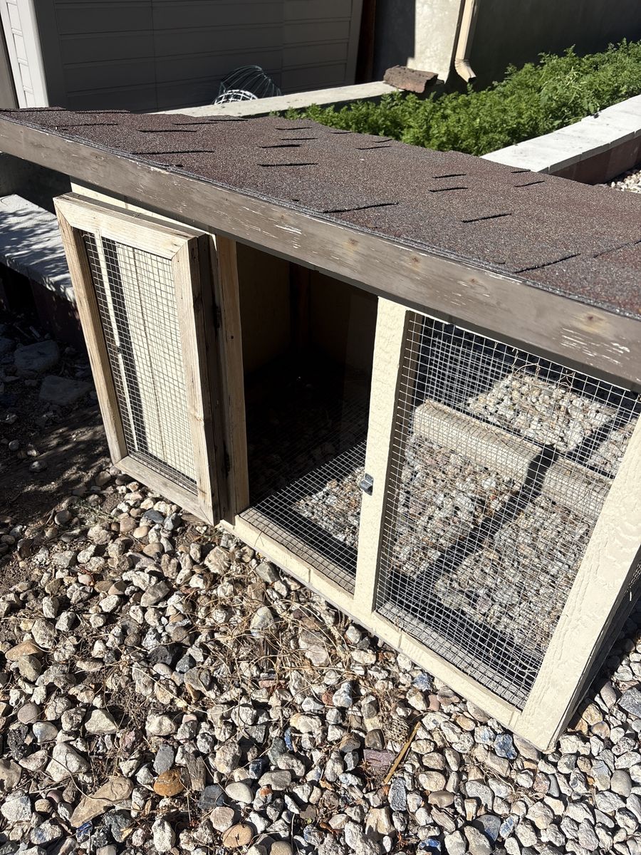 Rabbit pen or chicken coop.  Th
