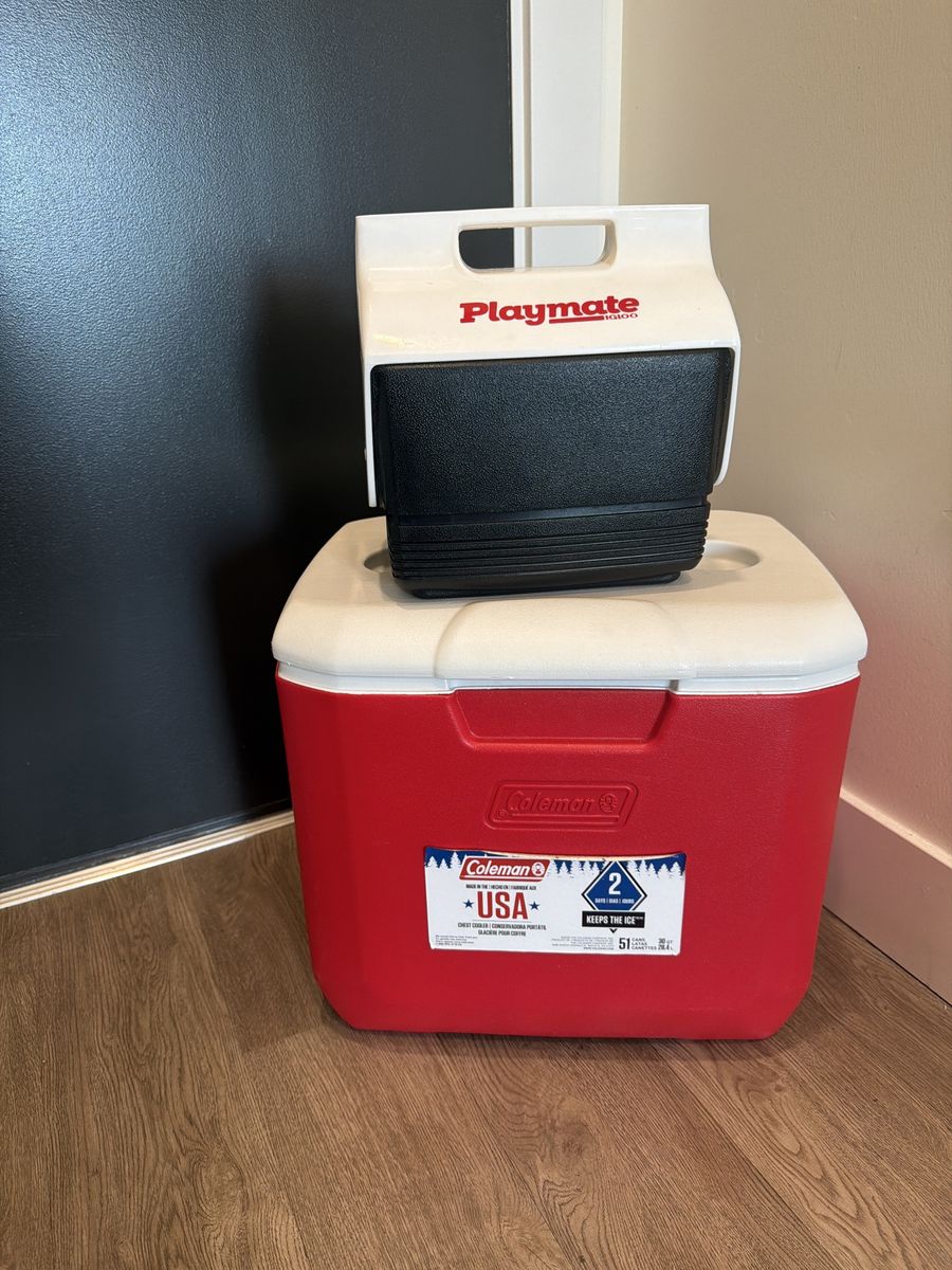 Coleman 30 Quart Chest Cooler - & Igloo 6 can cooler