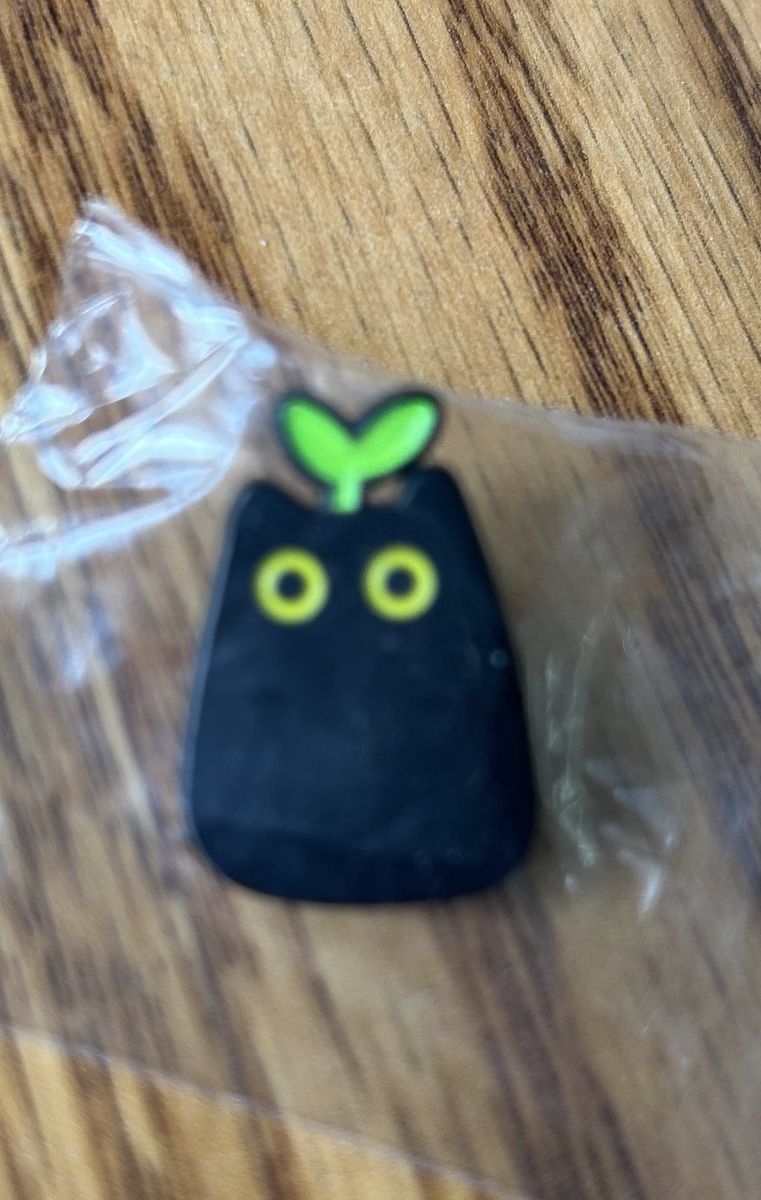 Cute Black Cat Green Sprout Lapel Pin / Brooch / Badge