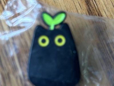 Cute Black Cat Green Sprout Lapel Pin / Brooch / Badge