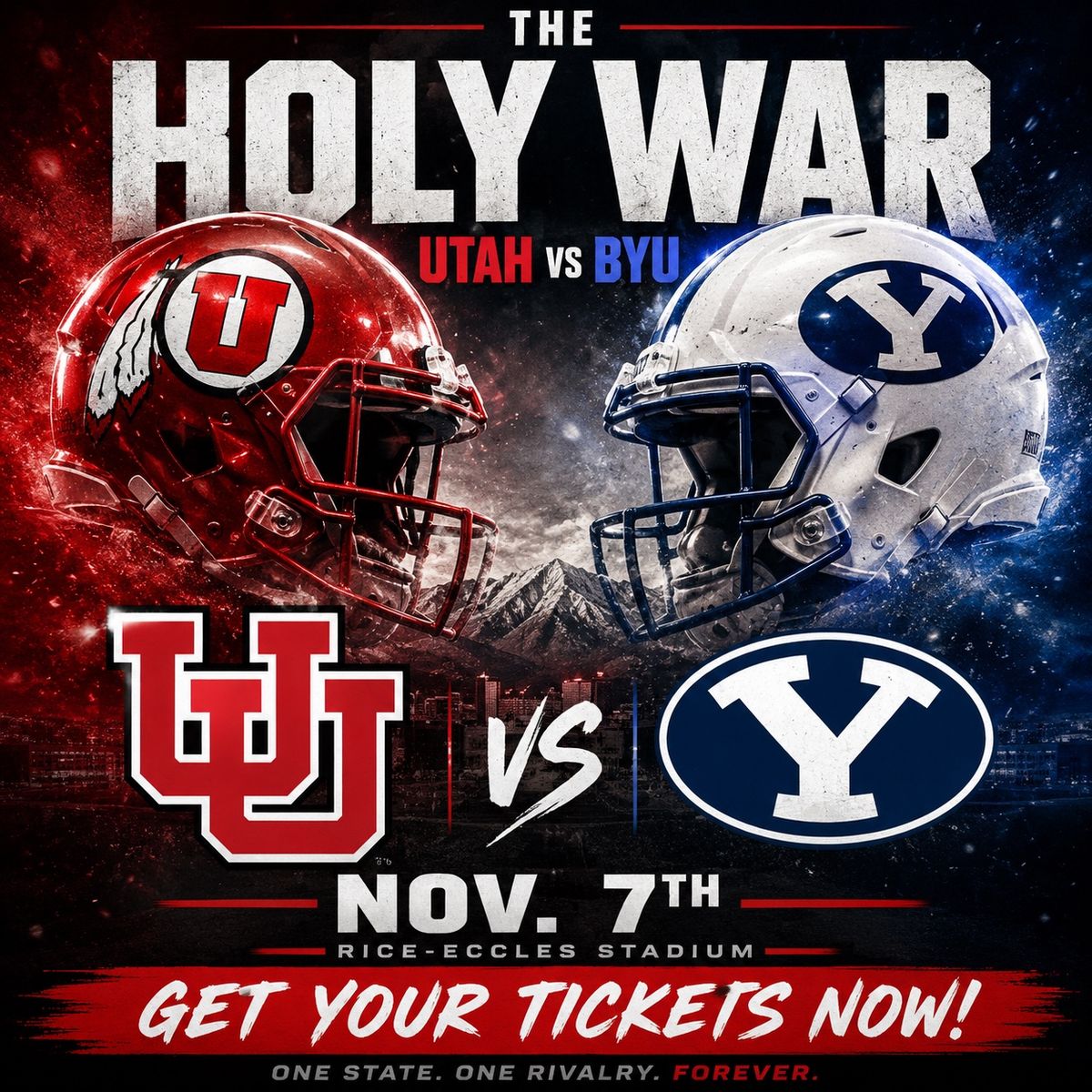 2 UTAH UTES vs BYU Tickets 