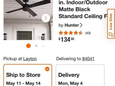 Black Indoor or Outdoor 52 in. Ceiling Fan - NEW!