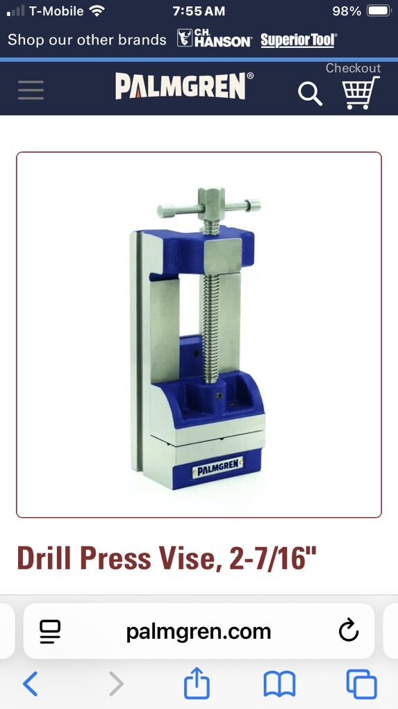 PALMGLEN 9612251 2-7/16 Press Vise