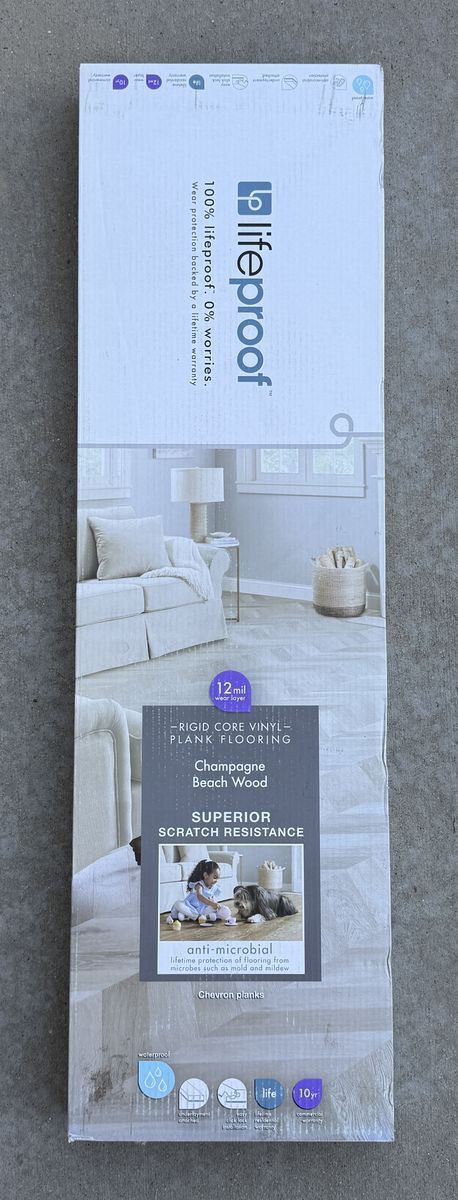 Lifeproof Chevron Champagne Beach Wood LVP Flooring