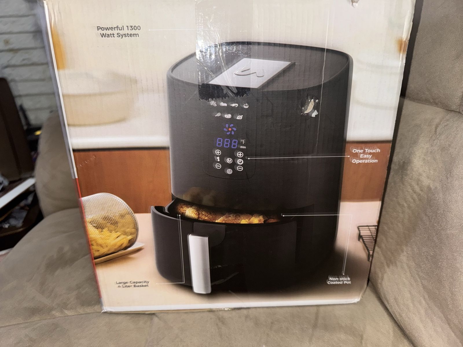 New Black large capacity Air Fryer - Digital Touch Control 1300 Watts