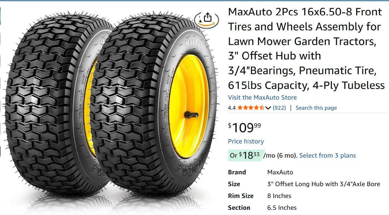 Lawn mower tires