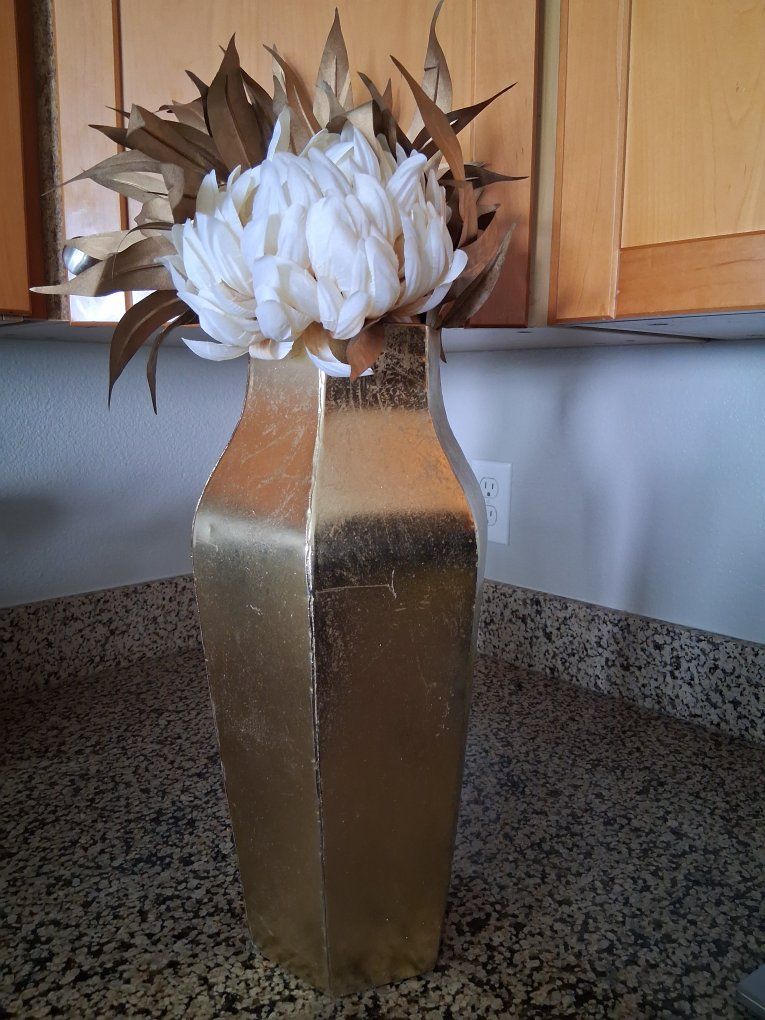 Original Gold Geometric Floor Vase - OBO
