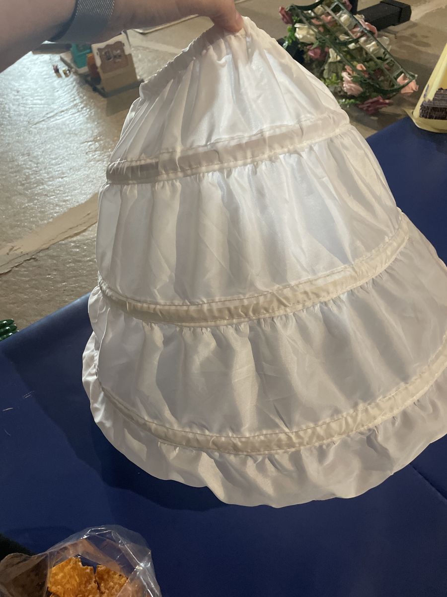 Kids White 3-Tier Hoop Skirt Petticoat for Kids Dress/Ball Gown, One Size