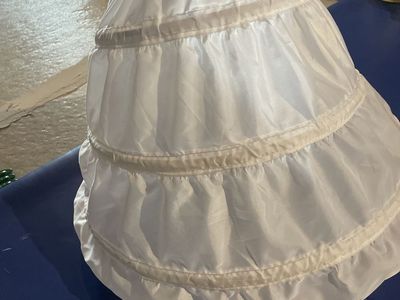 Kids White 3-Tier Hoop Skirt Petticoat for Kids Dress/Ball Gown, One Size