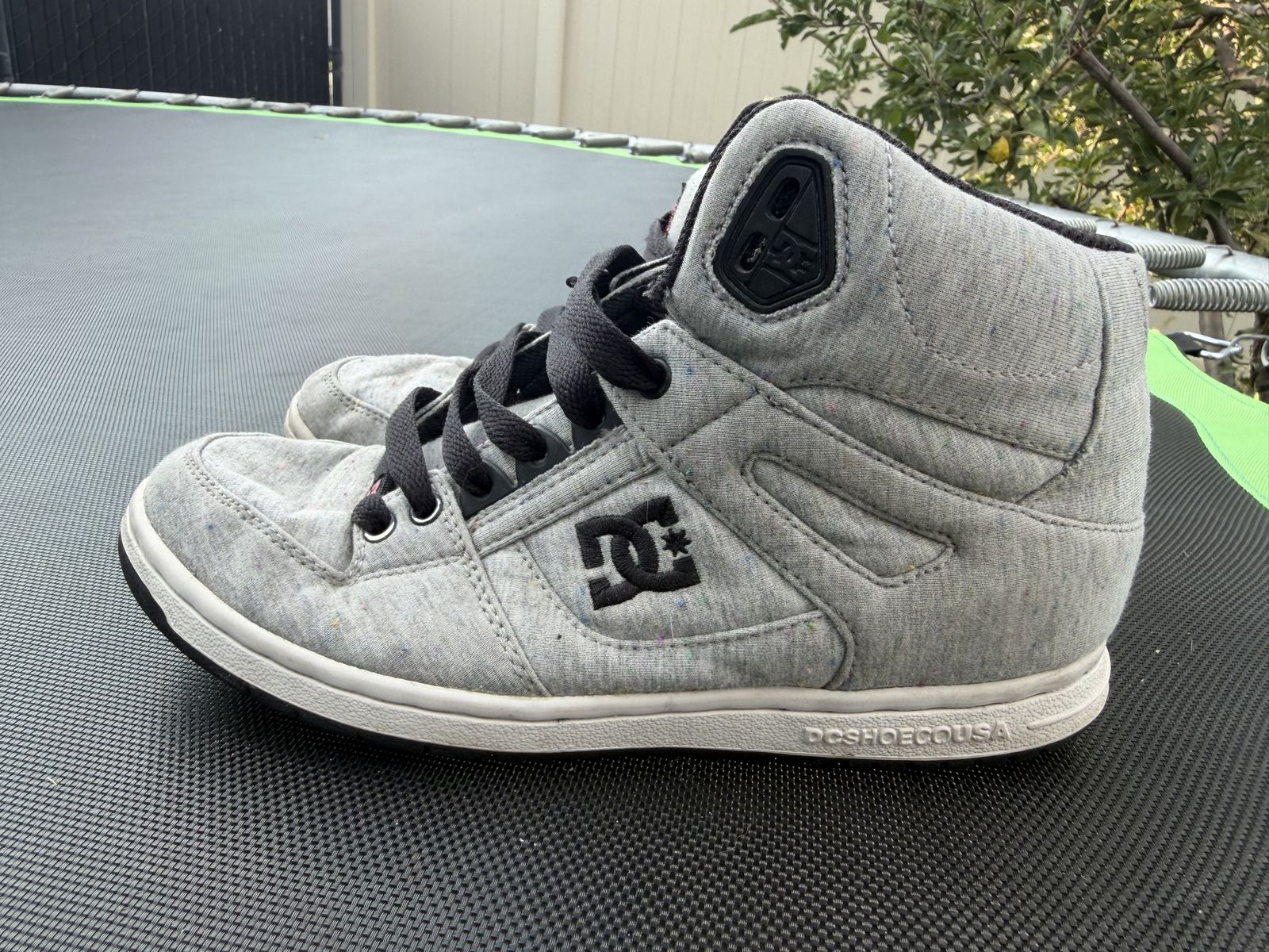 DC Shoes Rebound High TX SE Grey Heather Textile Skate Shoes Size 7.5