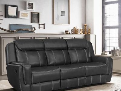 Colin 86 W Leather Reclining Sofa(NEW IN BOX)