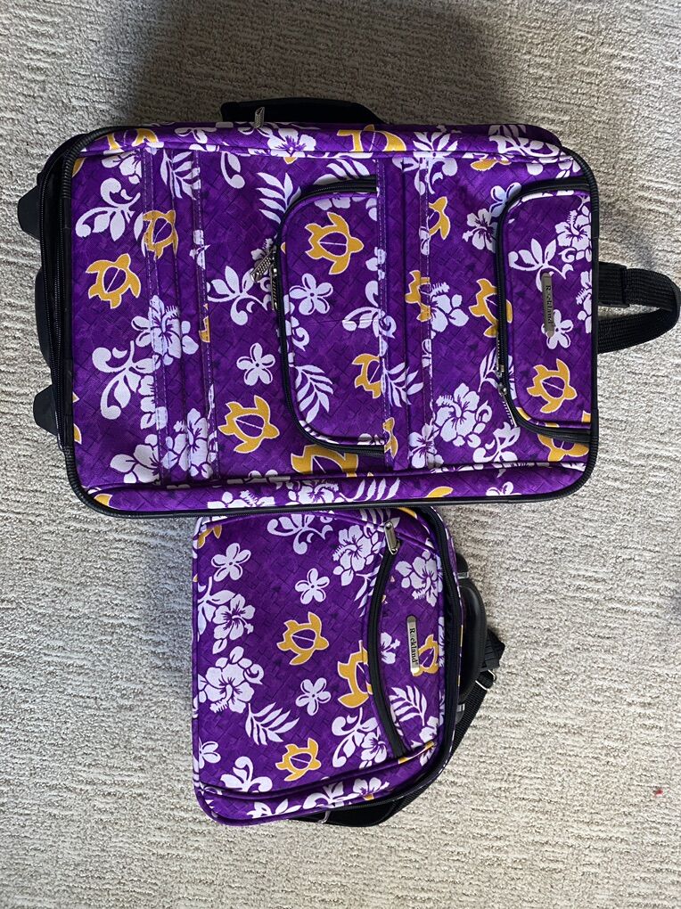 Hawaiin Spirit Purple Luggage Set Rockland