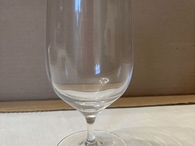 Set of 9 Clear Crystal Water Goblets with Platinum Rim – 6½” Tall