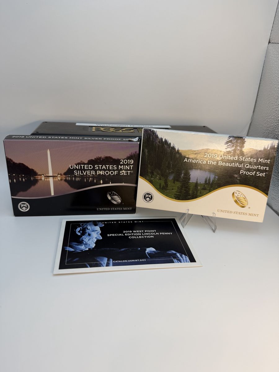 2019 US Mint Silver Proof Set & America the Beautiful Quarters Proof Set with W Penny Collection