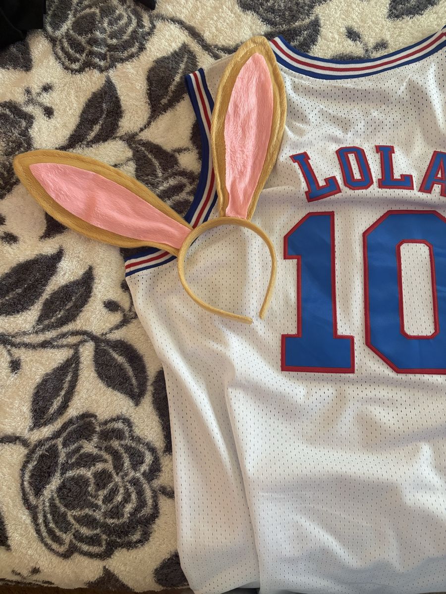 Space Jam Lola Bunny #10 Tune Squad Basketball Jersey Costume with Ears