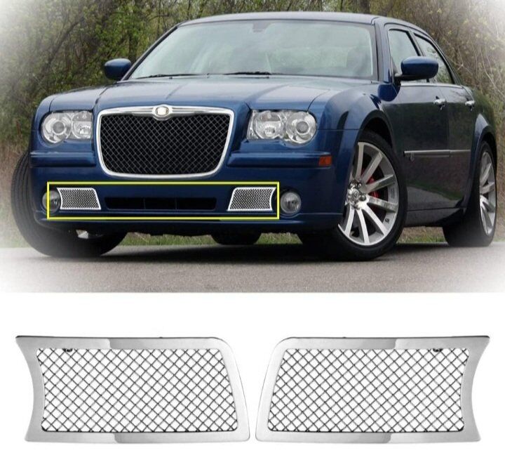 2005-08 Chrysler 300C Chrome Mesh Bumper Grilles