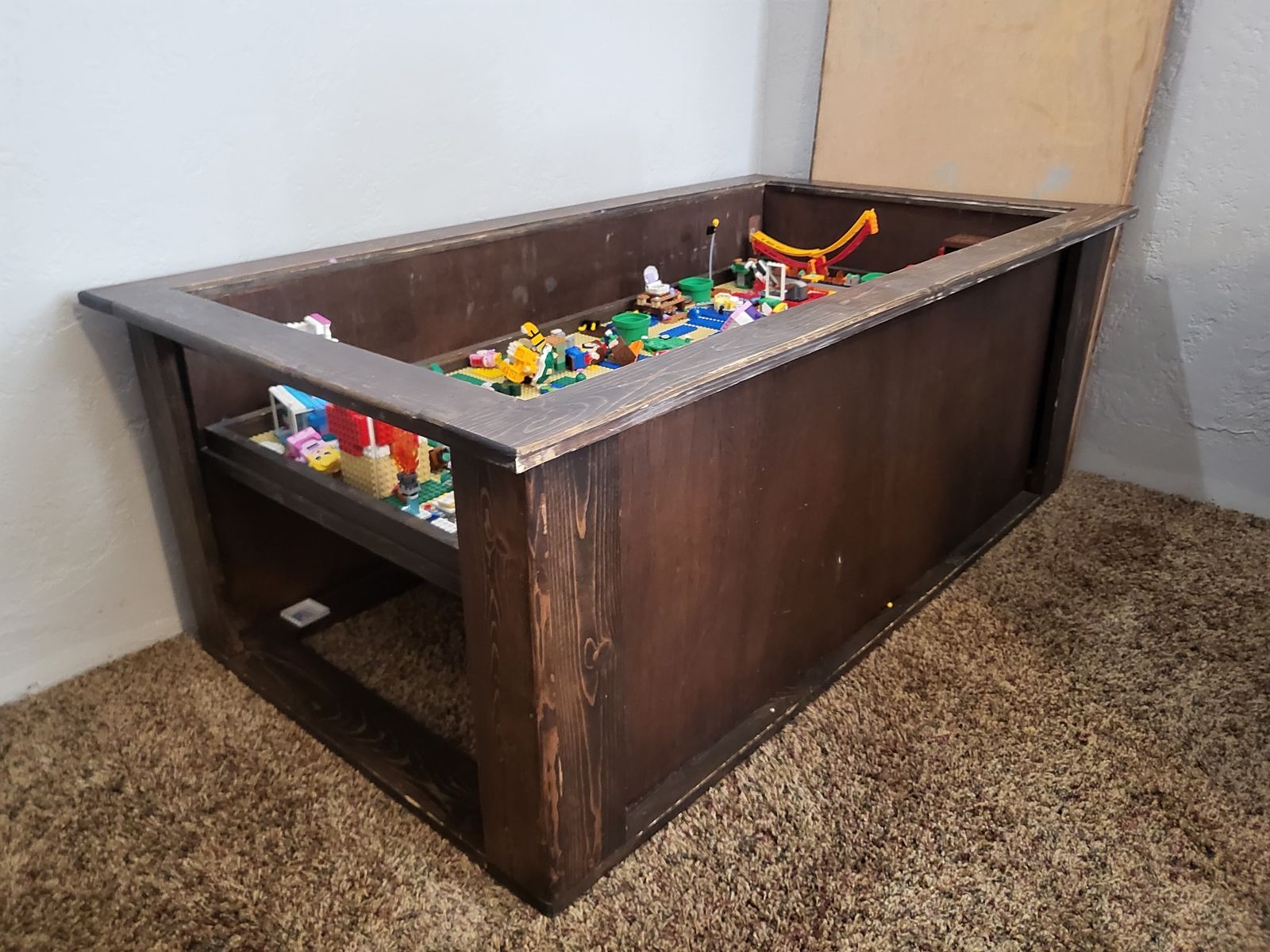 Wooden Play & Hide LEGO Table