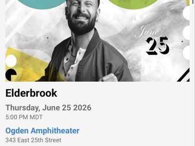 Elderbrook Concert Ticket - June 25, 2026 at Ogden Amphitheater (4 of 4 Tickets)
