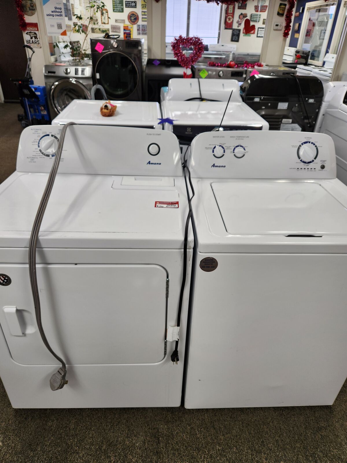 GREAT AMANA TOPLOAD WASHER AND ELECTRIC DRYER SET! WITH A FULL WARRANTY