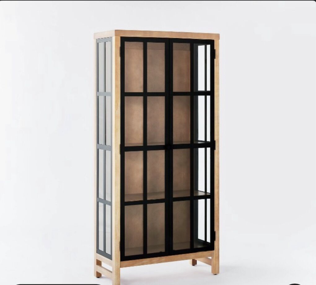 Threshold Studio McGee Tall Wood Glass Cabinet