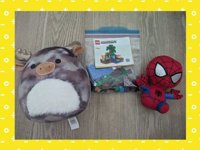 LEGO Minecraft, Squishmallows, Spiderman toys