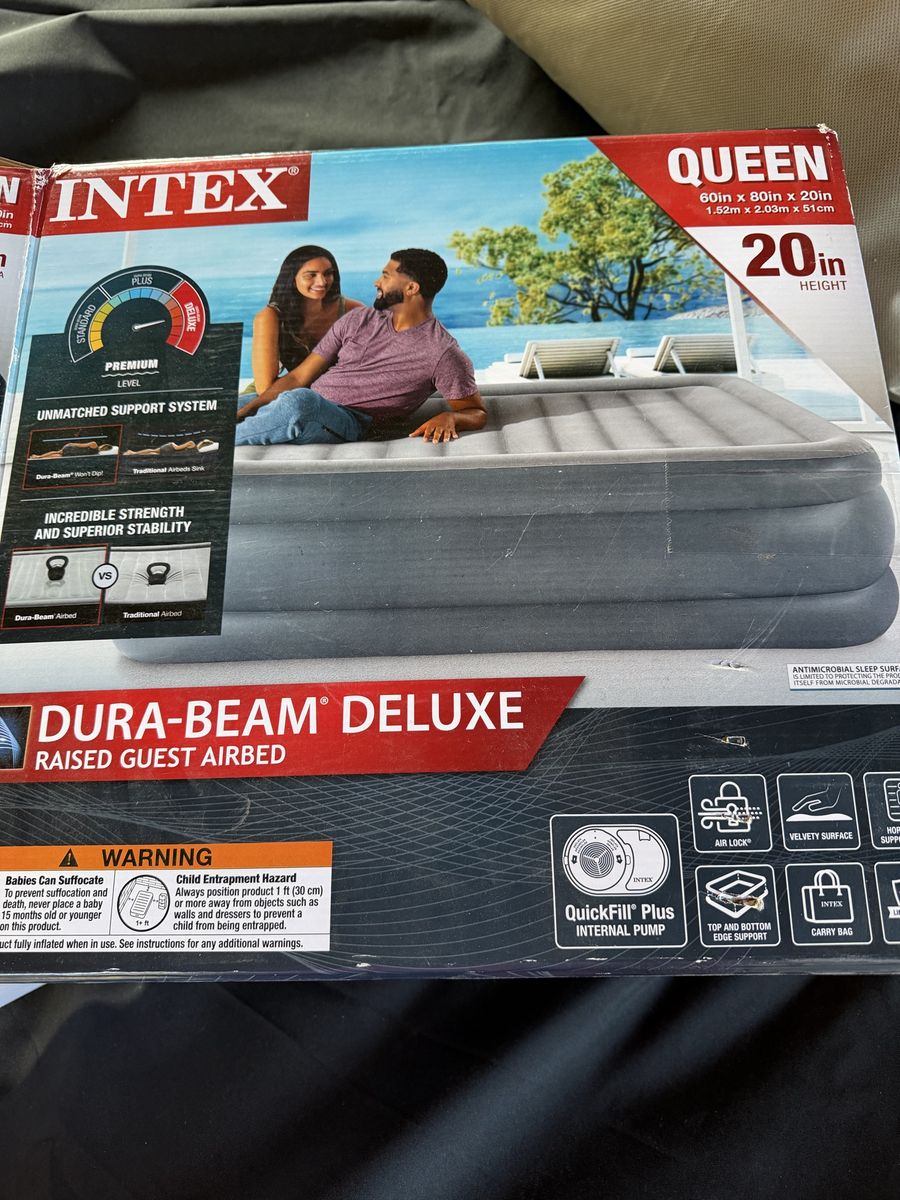 INTEX DURA-BEAM® DELUXE AIR QUEEN MATTRESS 80 x 60 x 20 in