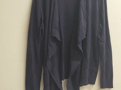 Liz Claiborne Open Front Cardigan Sweater Navy Blue Size L