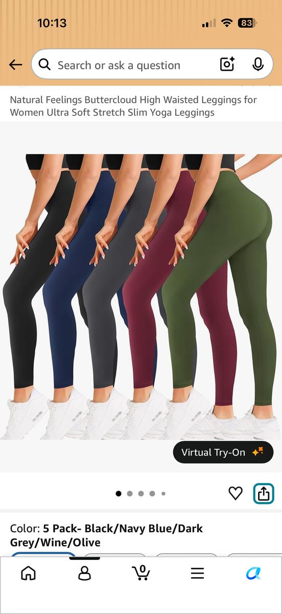 *NEW* Natural Feelings Buttercloud 5-Pack High Waisted Leggings - Ultra Soft Stretch Yoga Pants, XXL