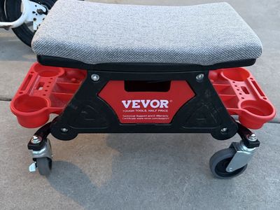 VEVOR Rolling Creeper Seat with Padded Cushion and Tool Trays - Mechanics Stool