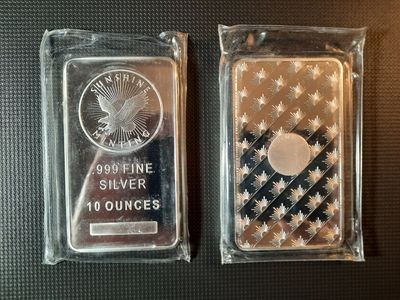New 10 oz Silver bars (Sunshine Mint - sealed) - Selling at spot price