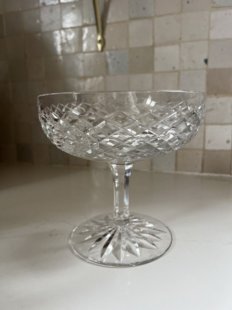 Vintage Crystal Etched Candy Dish