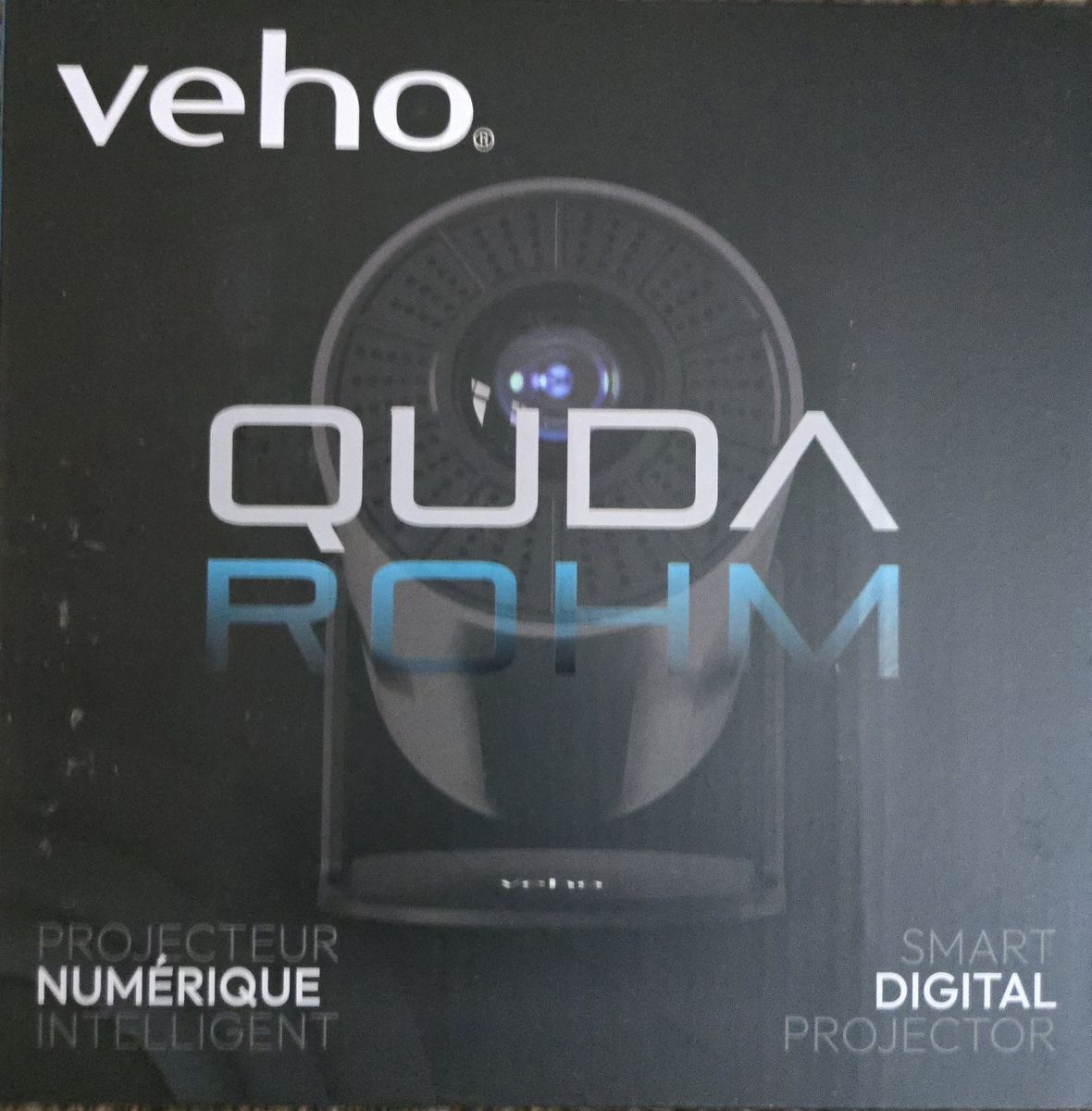 Veho QUDA Rohn PJ-1 Smart Digital Projector - Full HD 1080p & 4K Support, Wi-Fi 6, Built-in Android TV