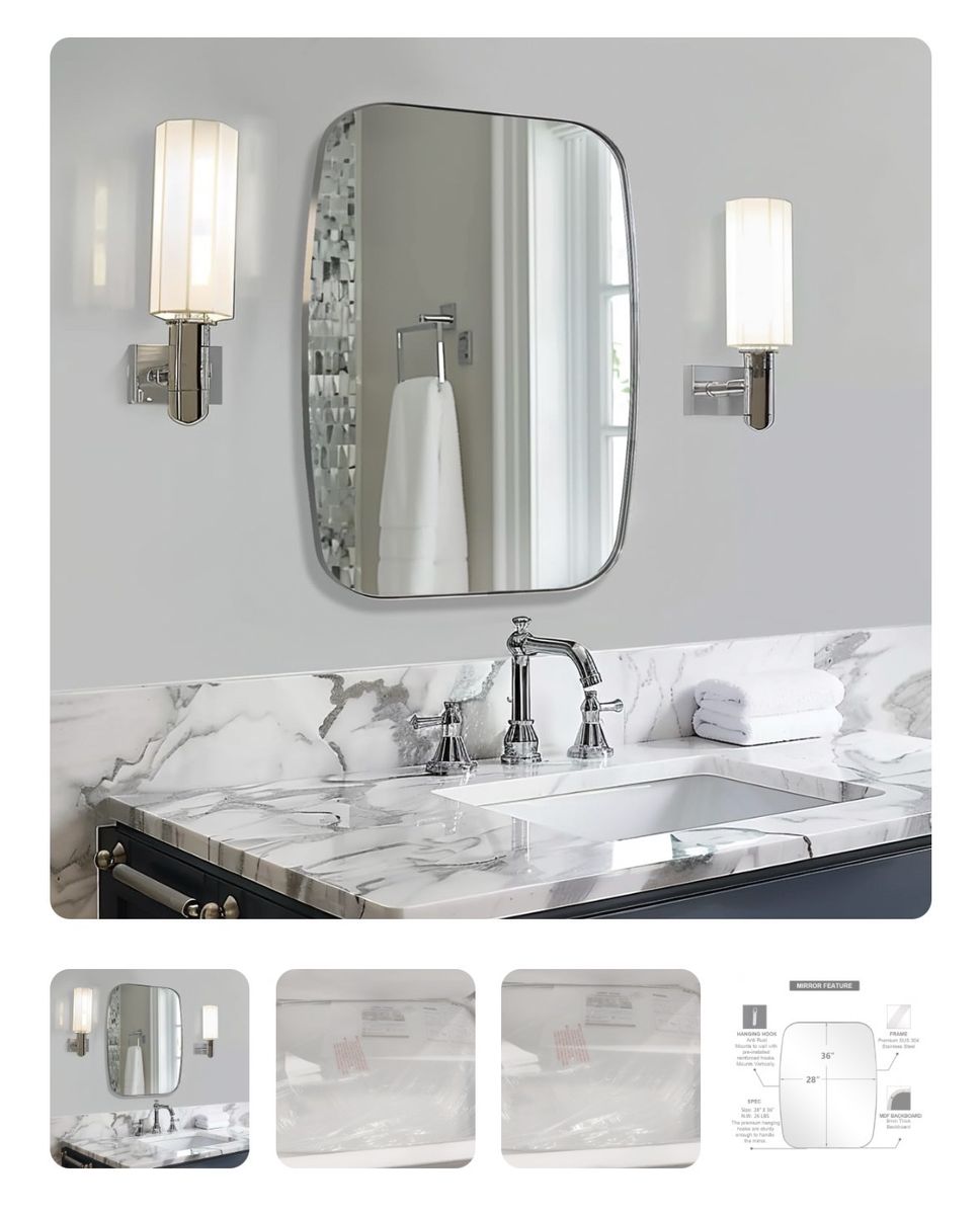 28x36” Modern Bathroom Mirror –