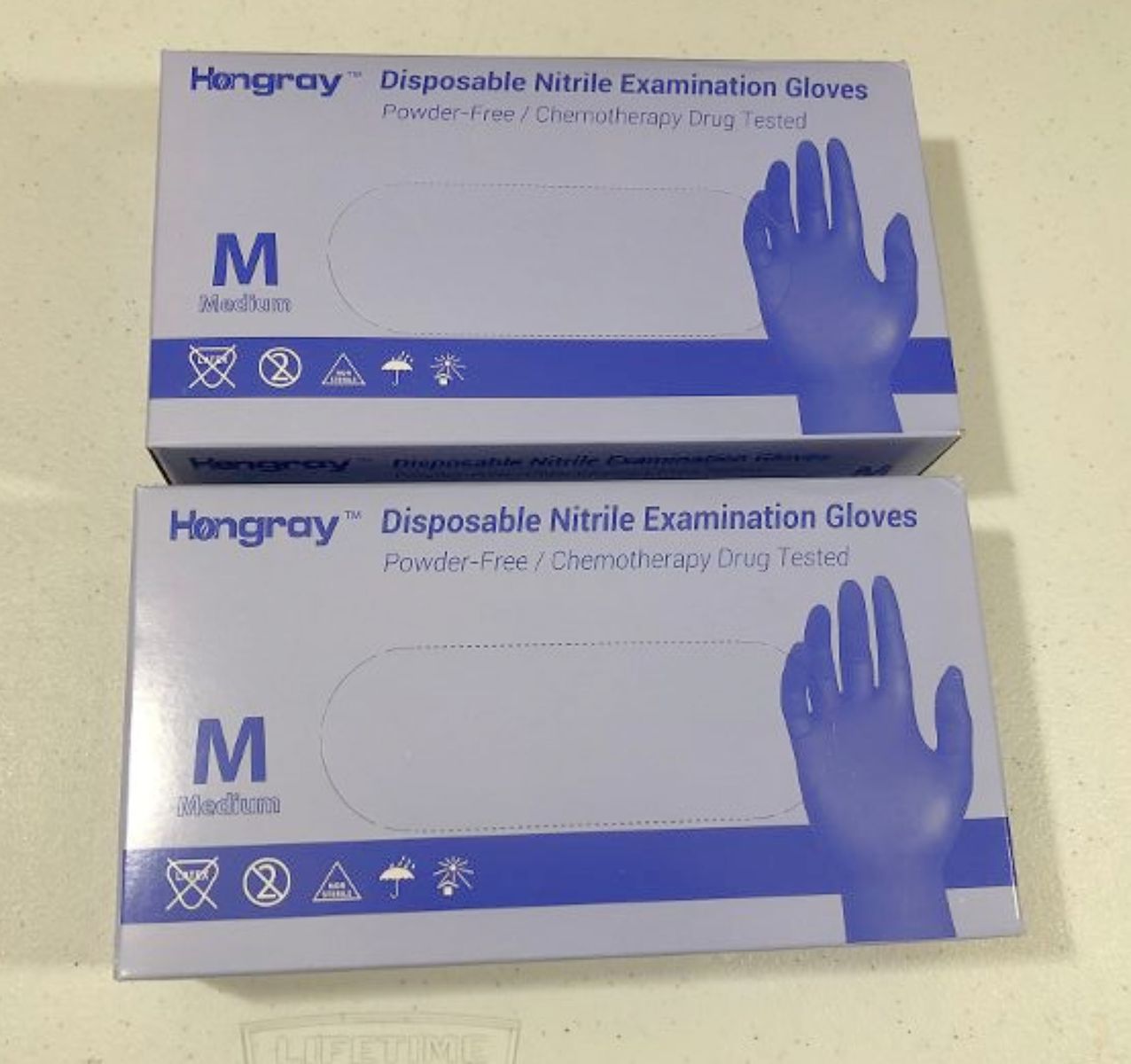 Disposable Nitrile Blue Gloves Medium - Expired 8/24 - 3 100ct boxes