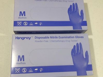 Disposable Nitrile Blue Gloves Medium - Expired 8/24 - 3 100ct boxes