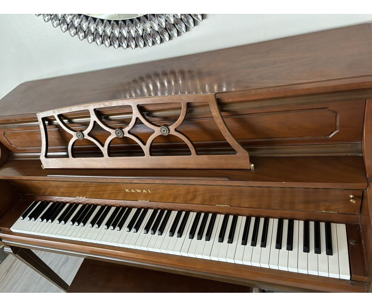 Kawai Upright Piano K845093 - Classic Wood Finish Acoustic Piano with Bench