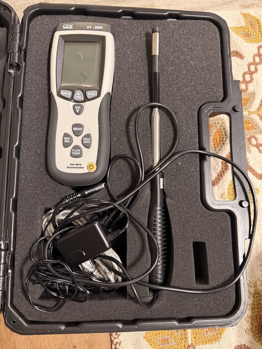 CEM DT-8880 Hot Wire Anemometer with Hard Case and Manual