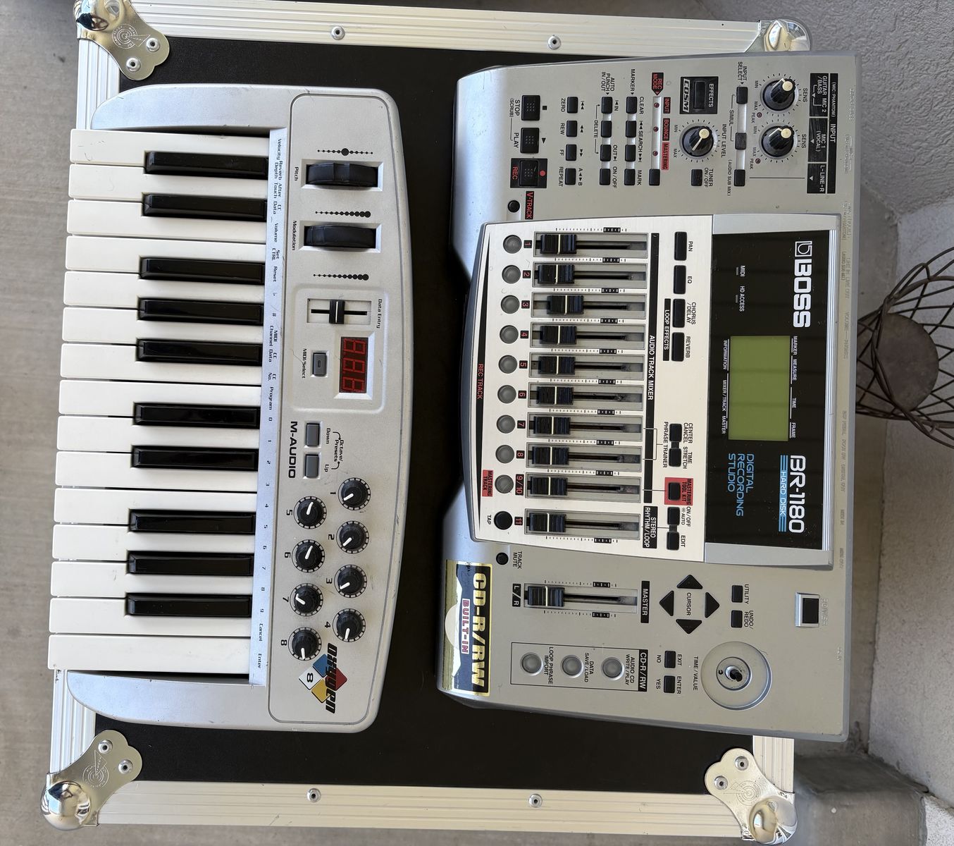 Boss BR-1180 digital recording studio and Oxygen 8 electronic keyboard