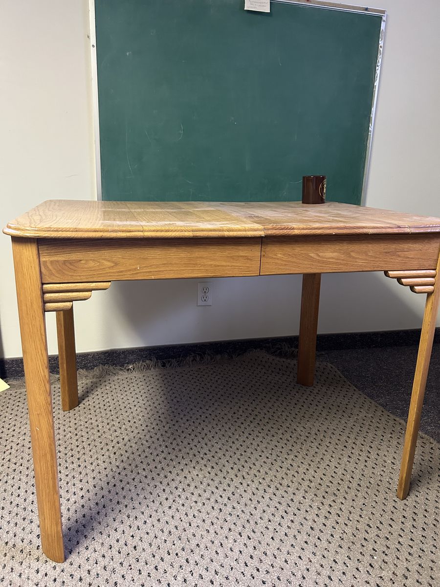 Solid Wood Dining Table - Compact Design with Leaf Extension, Light Oak Finish